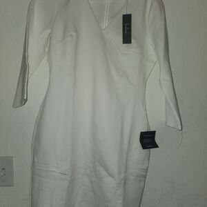 Lulu's Chic Cream Long Sleeve Dress